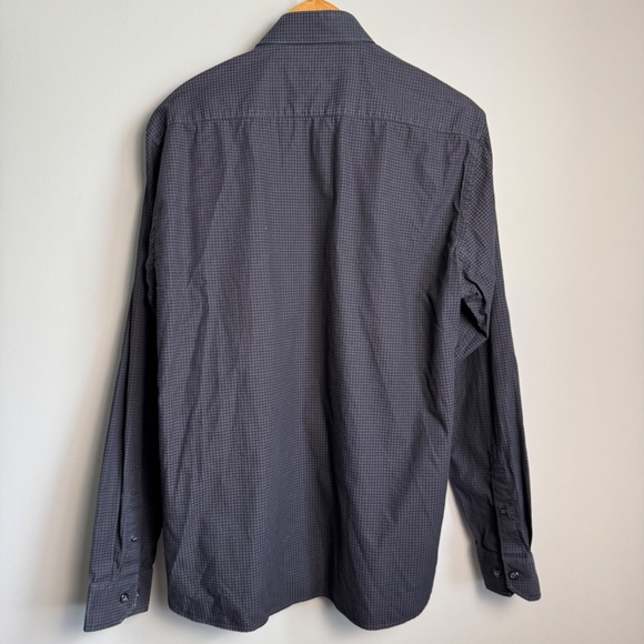 Lipson‎ Contemporary Long Sleeve Casual Dress Shirt Gray/Black Size L Flip Cuffs - Picture 6 of 16